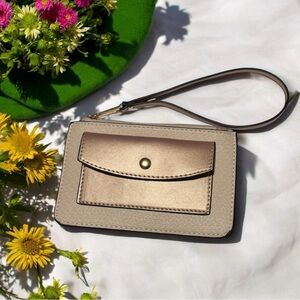 ✅💎Vintage Cream and Gold Clutch with Sleek Design in Vegan Friendly Leather